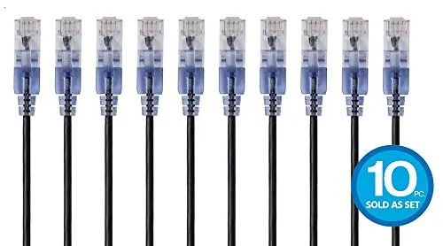 Monoprice 33267 10-pack_ Slimrun Cat6a Ethernet Network Patch Cable_ 1