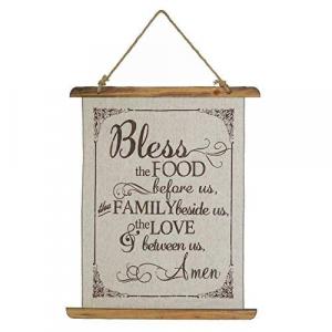 Accent 10018386 Bless This Food Linen Wall Art Scroll