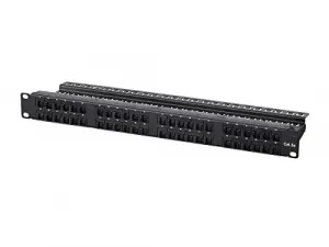 Monoprice 35425 48 Port Cat6a Utp Patch Panel_ 1u_ Horizontal 180_ Dus