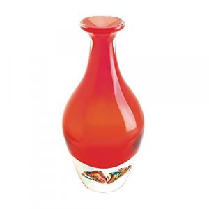 Accent 10018447 Red Art Glass Bottleneck Vase