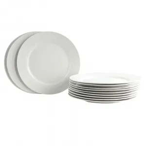 Gibson 108045.01 Home Noble Court White Dinner Plate Set - 12 Pieces