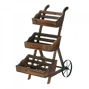 10018431 | Summerfield Terrace 3-Tier Wooden Plant Cart