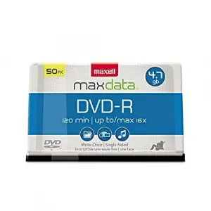 Maxell 638011 Dvd Recordable Media - Dvd-r - 16x - 4.70 Gb - 50 Pack S