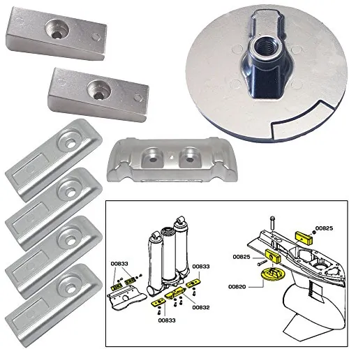 Tecnoseal 20816 Anode Kit Whardware - Mercury Verado 6 - Zinc