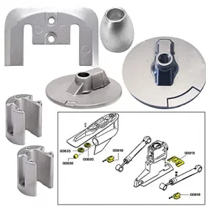 Tecnoseal 20805AL Anode Kit Whardware - Mercury Bravo 3 2004-present -