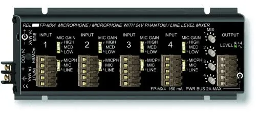 Rdl FP-MX4 4 Input Micline Mixer 4 Mic W