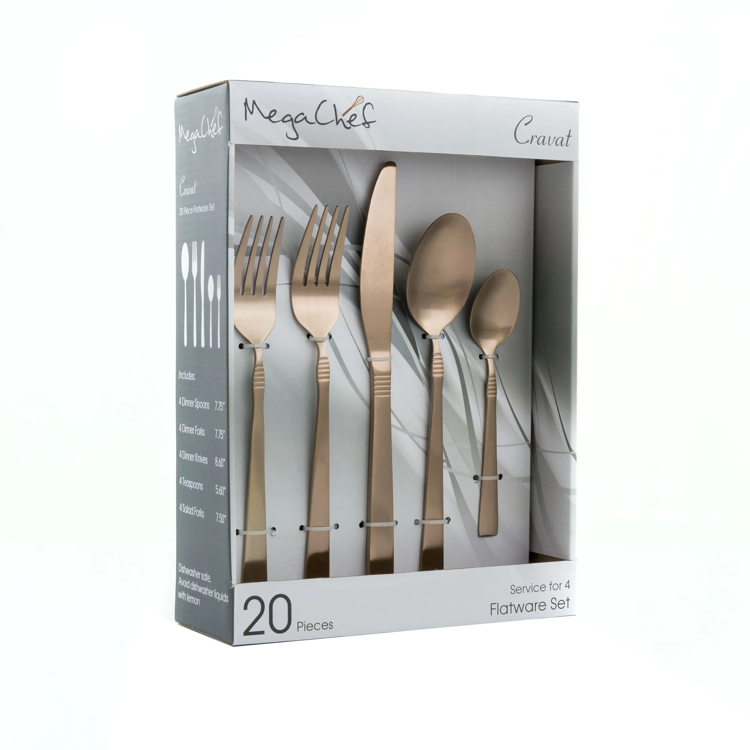 Megachef MCFW-CRAVAT-MATTEROSE 20-piece Stainless Steel Flatware Set I