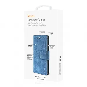 Apple FC28-IPH7PLSNV Reiko Iphone 8 Plus 7 Plus Denim Wallet Case With