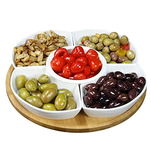 Elama EL-188 Signature 12 14 Inch 6-piece Lazy Susan Appetizer And Con