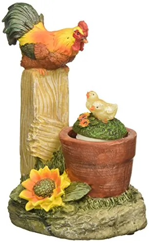 Summerfield 10017856 Solar Rotating Rooster Garden Decor