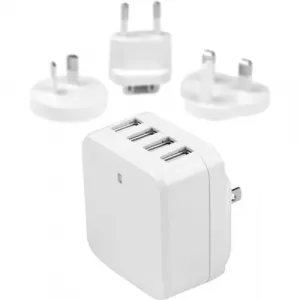 Startech USB4PACWH Travel Usb Wall Charger - 4 Port - White - Universa