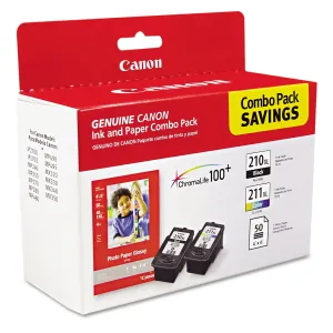 Axis 2973B004AD Canon Ink And Paper Combo Pack Pg-210xl, Cl-211xl And 