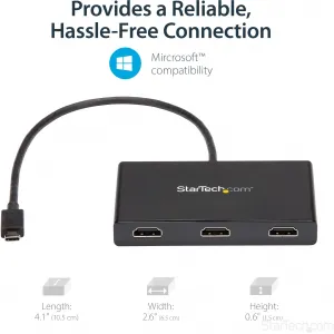 Startech MSTCDP123HD 3-port Multi Monitor Adapter - Usb-c To Hdmi Vide