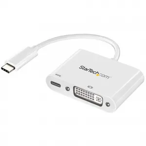 Startech CDP2DVIUCPW Usb C To Dvi Adapter With 60w Power Delivery Pass