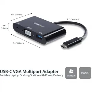 Startech CDP2VGAUACP Star Tech.com Usb-c Vga Multiport Adapter - Usb-a