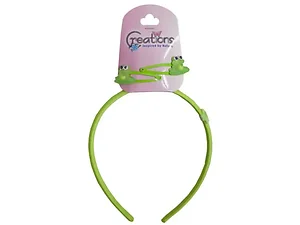 Bulk Buys Frog Friends 3-Piece Headband and Clip Set for