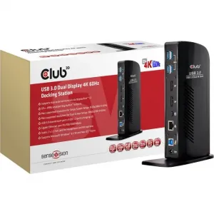 Club CSV1460 Usb 3.0 Dual Display 4k 60hz Docking Station - For Notebo