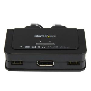 Startech TU4435 .com 2 Port Usb Displayport Cable Kvm Switch W- Audio 