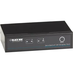 Black KV9702A 2 Port Display Port Kvm With Usb And Aud