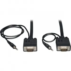 Tripp N18495 50ft Vga Coax Monitor Cable With Audio And Rgb High Resol