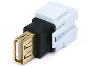 Monoprice 6561 Keystone Jack Usb Female To Female Coupler - White