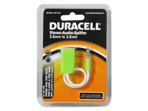 Bulk EN720 Duracell Stereo Audio Splitter Cable In Green