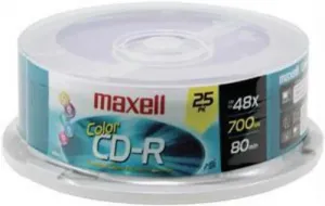 Maxell 648446 48x Cd-r Media - 700mb - 120mm Standard - 25 Pack Spindl