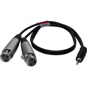 Qvs 2qx959 2ft 3.5mm Male To Dual-xlr Female Dual-microphone Audio Y-c