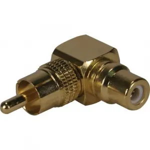 Qvs TW8128 Rca Male To Female 90 Degree Adaptor - 1 X Rca Male Audio -