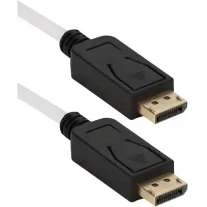 Qvs 2qx955 6ft Displayport Ultrahd 4k White Cable With Black Connector