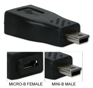 Qvs tw8097 Mini-usb Male To Micro-usb Female Adaptor - 1 X Type B Male