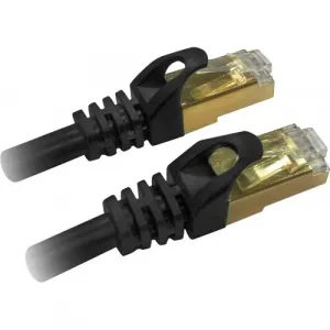 Qvs CC716-15 15ft Cat7 Black 10gbps Network Patch Cable