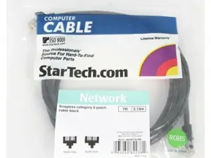 Startech USB3SEXTAA6 7ft Cat6 Ethernet Cable - Black Snagless Gigabit 