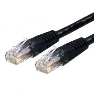 Startech C6PATCH7BK 7ft Cat6 Ethernet Cable - Black Molded Gigabit - 1