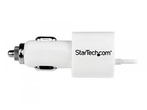 Startech ZA1975 .com White Dual Port Car Charger With Micro Usb Cable 