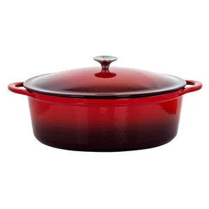 Megachef MegaChef 7-Quart Red Enameled Cast Iron Dutch Oven