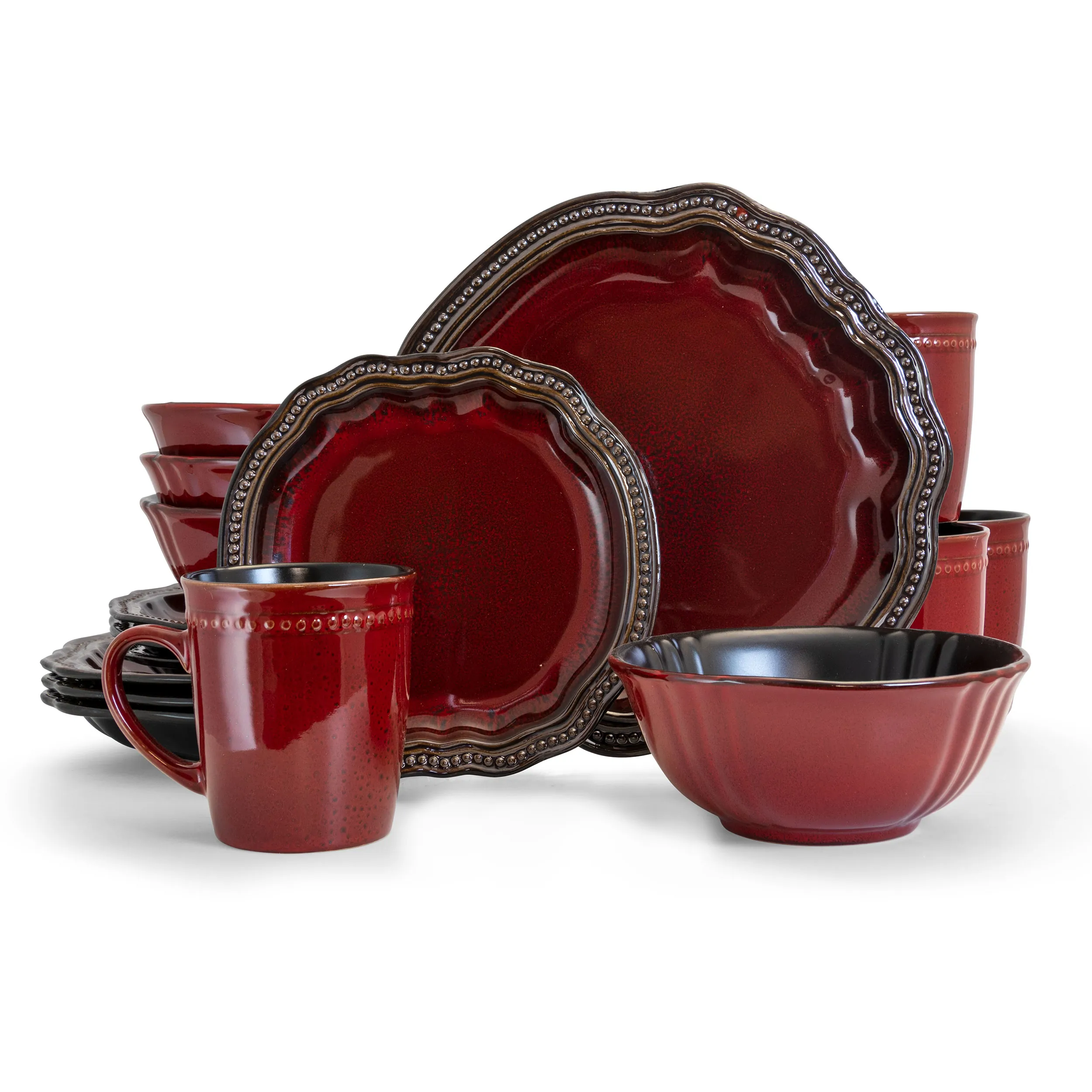 Elama EL-REGENCY16 Regency 16-piece Stoneware Dinnerware Set For 4