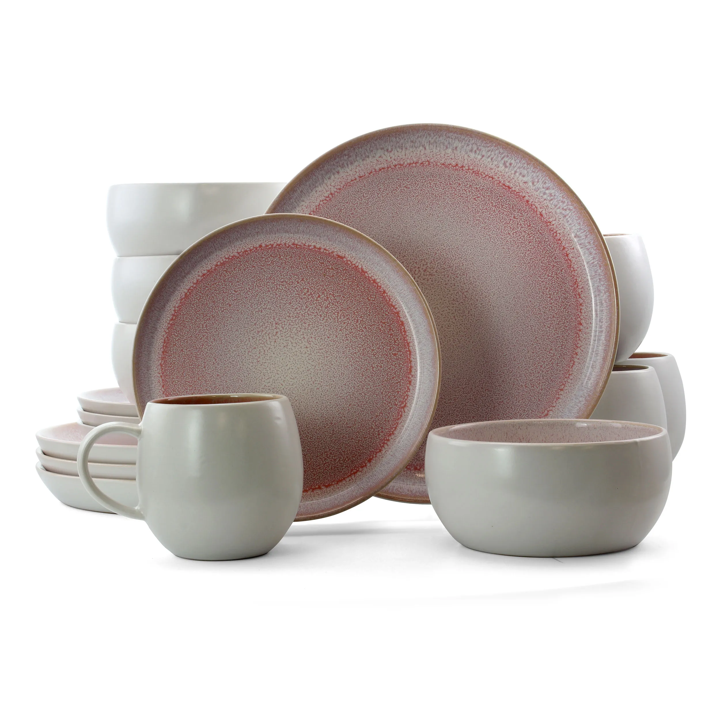 Elama EL-MOCHAMUAVE16 Mocha Mauve 16-piece Stoneware Dinnerware Set