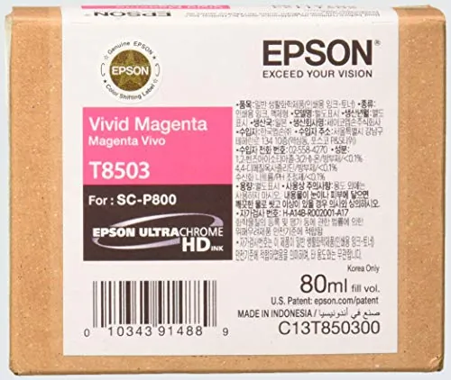 Original Epson t850300 T850 Ultrachrome Hd Magenta Ink For Scp800 Prin