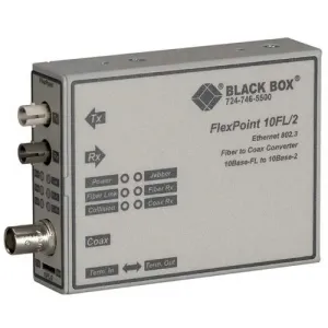 Black LMC211A-MM Flexpoint 10base-fl To Bnc Media Converter - 10100 Mb