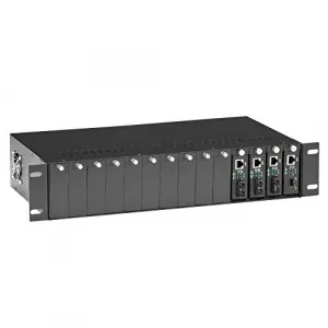 Black LHGC-RACK Copper To Fiber Media Converter Chassis - 2u 14-slot