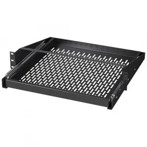 Black RMTS06B Rackmount Vented Sliding Shelf, 50-lb. C