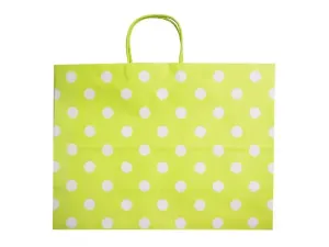 Bulk DC201 Large Green Gift Bag With Printed Squares