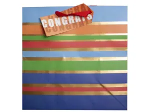 Bulk DC202 Large Striped Congrats Gift Bag