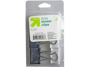 Bulk Buys Black and White Binder Clips - 6 Count Variety