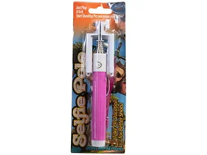 Bulk Buys Adjustable Pink Selfie Pole with Bluetooth Remote