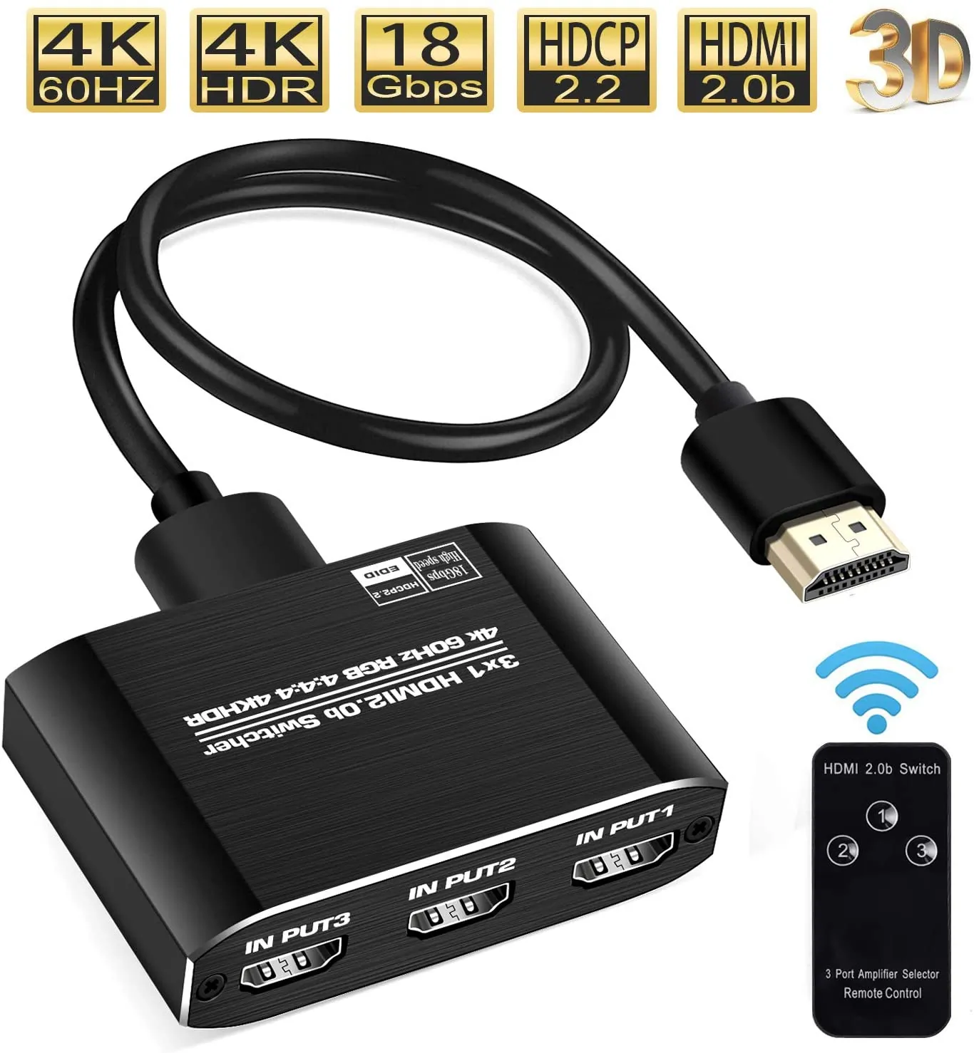 C2g 41396 4k Hdmi Selector Switch - Ultrahd Hdmi Switch - 3x1 - 3 X In