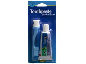 Bulk EC409 Travel Toothbrush And .85 Oz Crest Toothpaste Kit