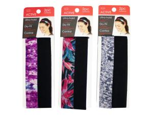 Bulk KA782 2 Pack 1 Inch Neoprene Headband In Assorted Styles