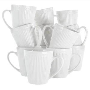 Elama Elama Madeline 12-Piece White Porcelain Mug Collection